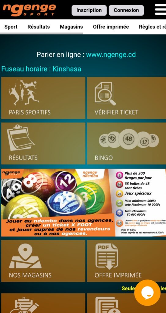 application ngenge sport accueil