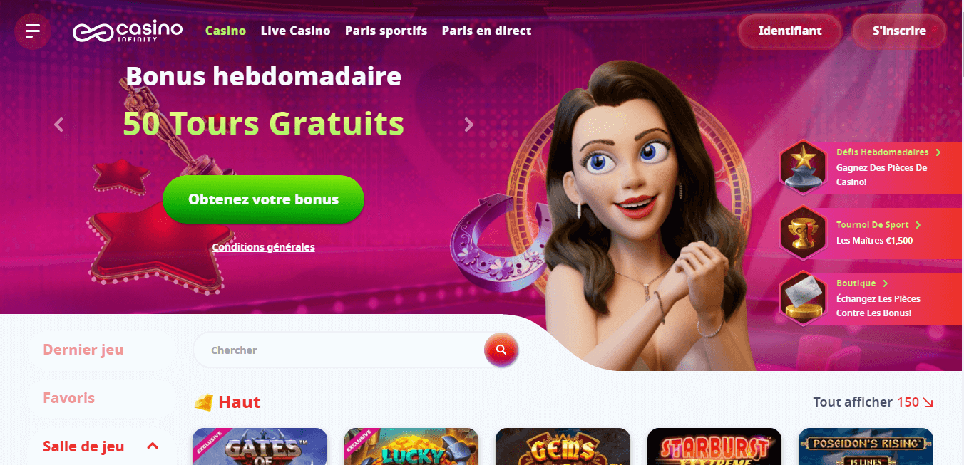 ověřený Casino Infinity bonus za dorovnání vkladu reklama