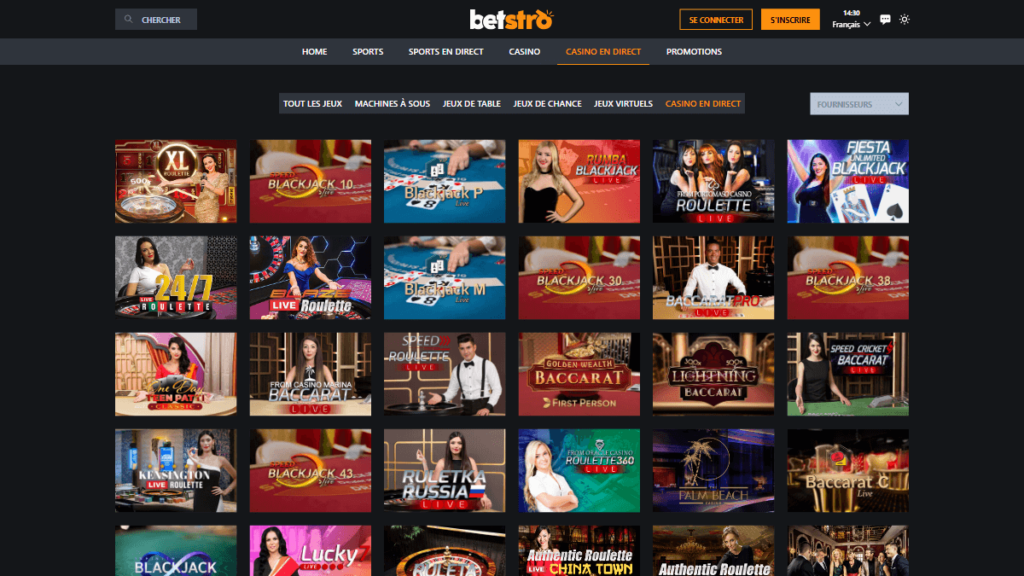 Betstro live casino