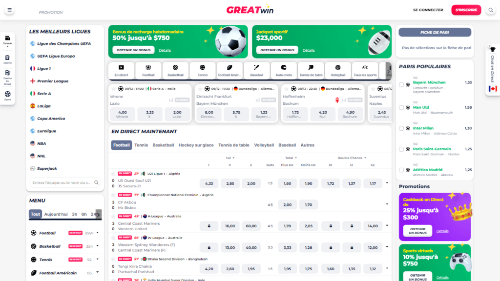 Greatwin paris sportifs