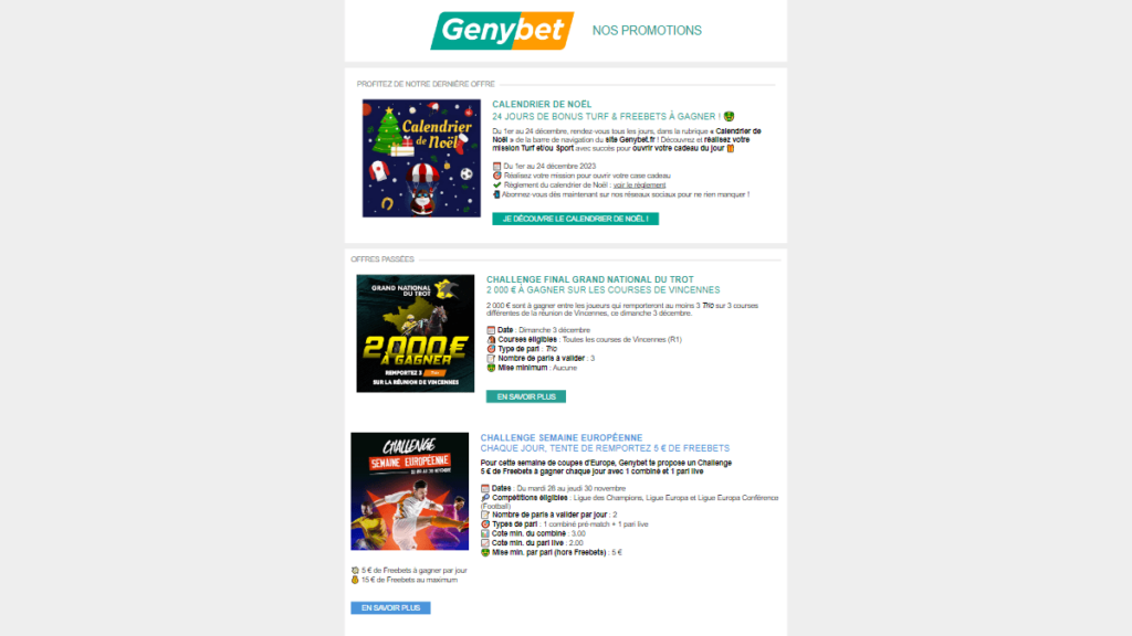 Genybet promotions
