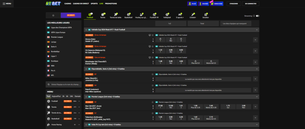 rtbet paris sportifs