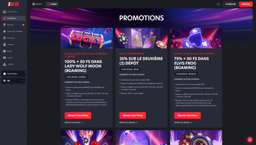 1red promotions