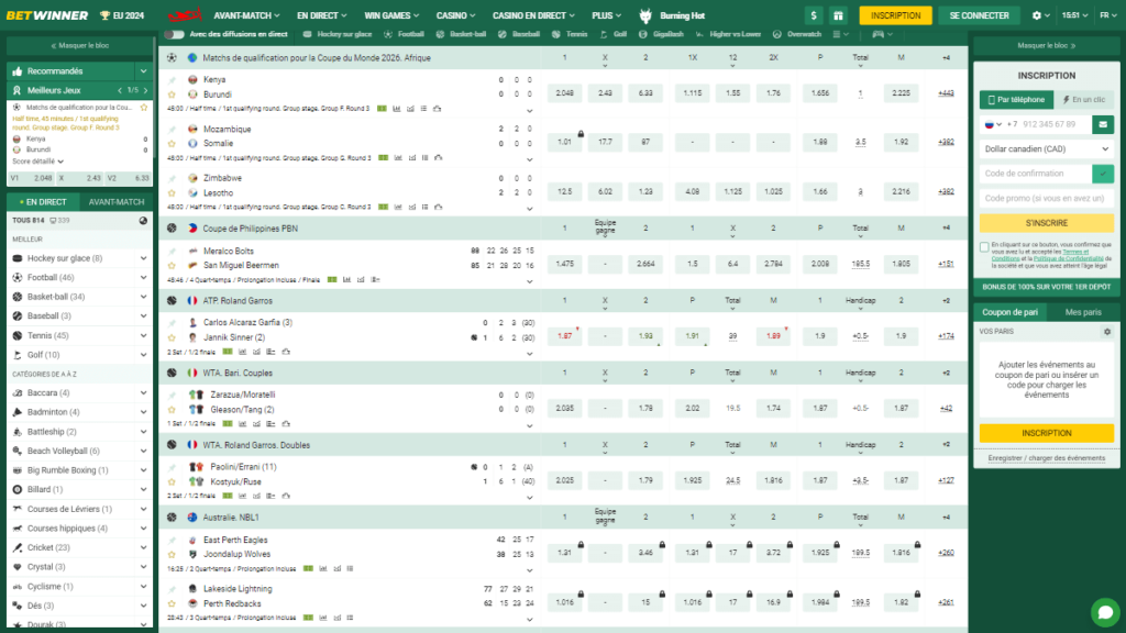 betwinner paris sportifs