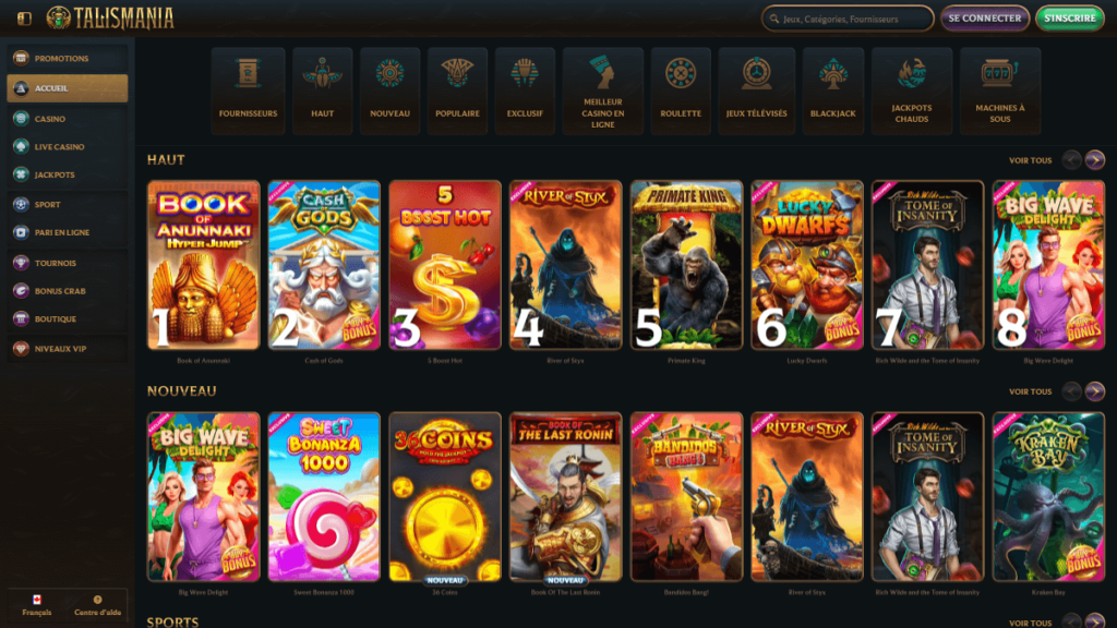 talismania casino accueil