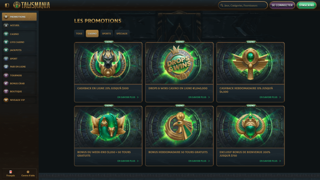talismania casino promotions