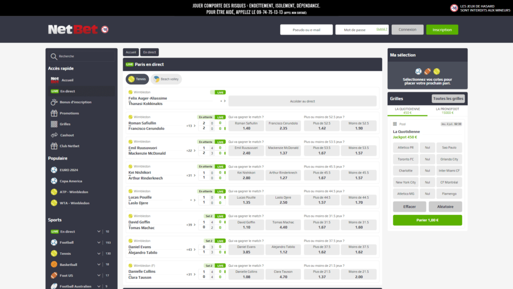 netbet live paris sportifs